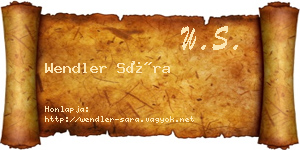 Wendler Sára névjegykártya