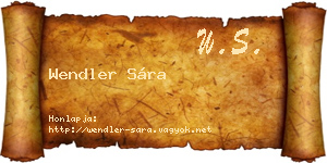 Wendler Sára névjegykártya