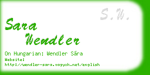 sara wendler business card